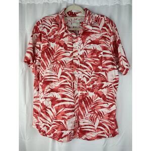 American Eagle Hawaiian Red Button Up Shirt Men's Short Sleeve Extra Large